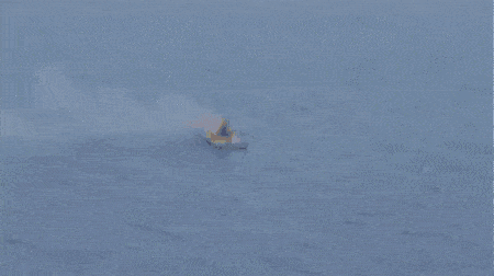 GUNS!!!!. /missiles.. I guess no one else noticed the one gif is reversed, giving the guy in the helicopter a magic puti-together gun.