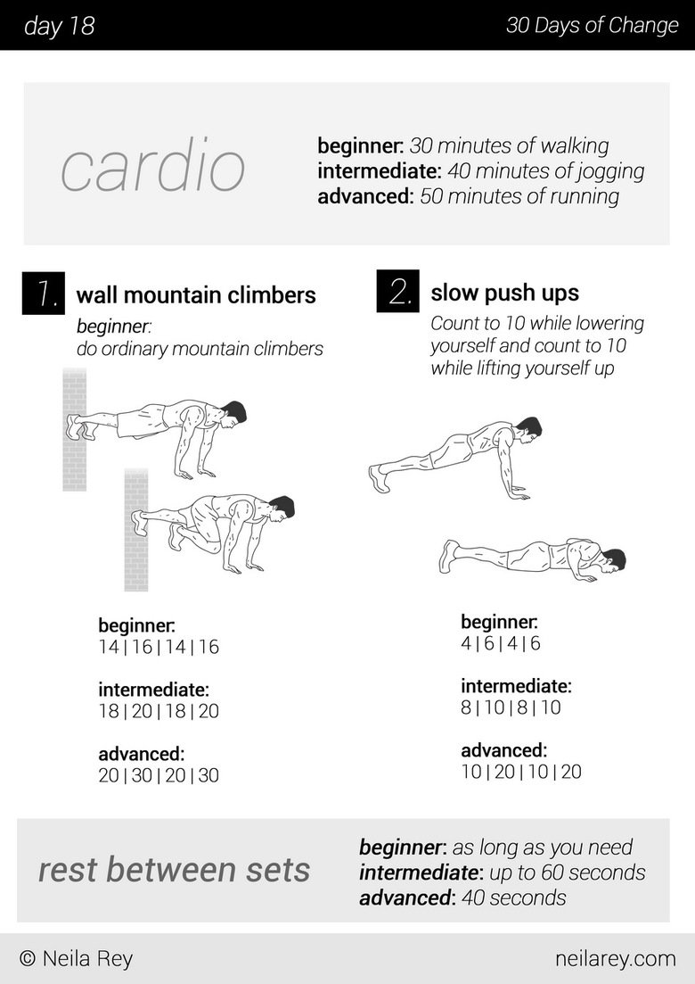 30-day Calisthenics/Cardio Exercise. predicting more favourites than thumbs. visual workout guides I routines for your fitness level Malte Training: Plank Stopw