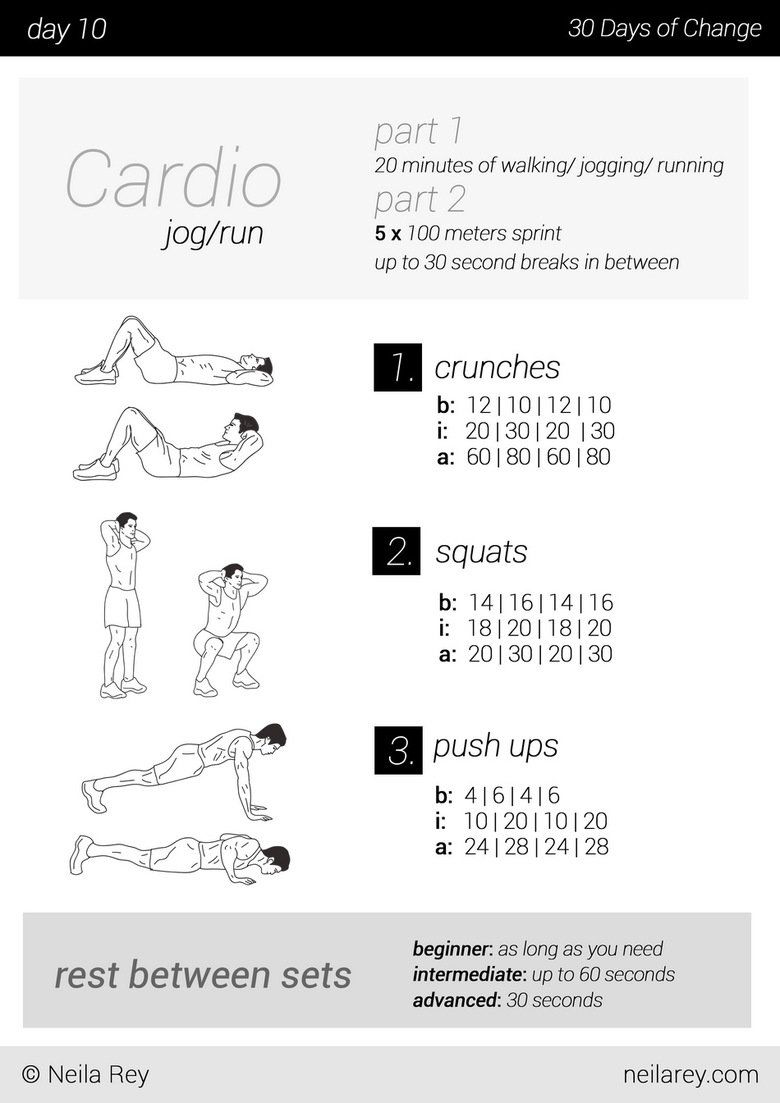 30-day Calisthenics/Cardio Exercise. predicting more favourites than thumbs. visual workout guides I routines for your fitness level Malte Training: Plank Stopw