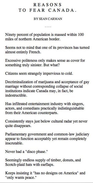 Canada eh? Canada eh?. i'm seening to many photos of AMERICA, YA. or posts ripping on america. THEM. like holy just leave it alone. i'm sick and tired of hearing about tho