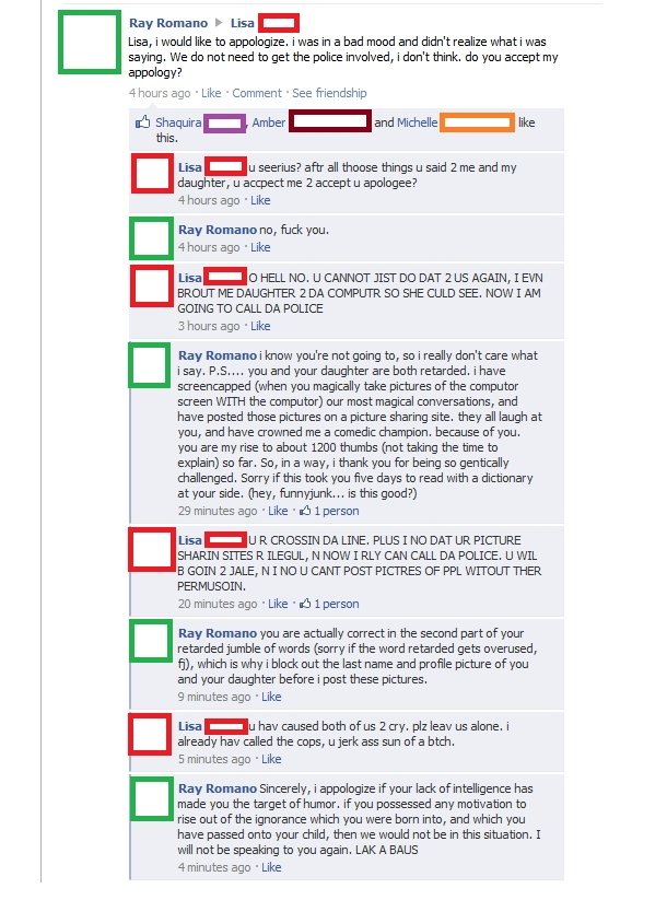 Cant tell if trolling really badly pt4 Cant tell if trolling really badly pt4. or just retarded. these are real, but i will not prove it by posting a link to my fb. after this, i really did feel bad
