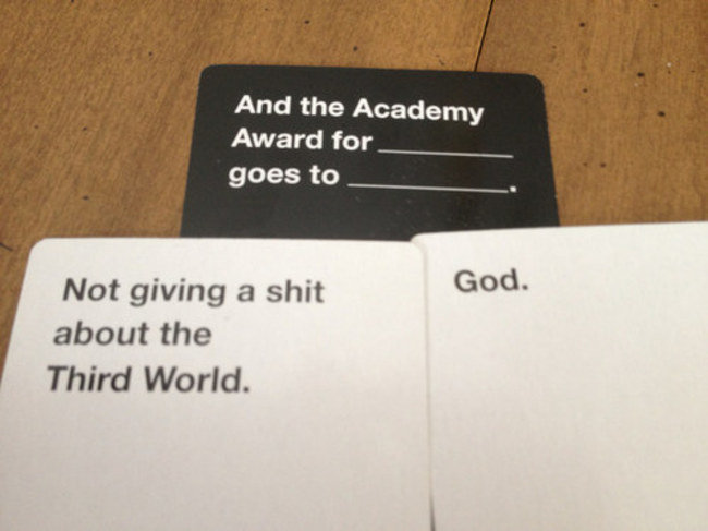 Cards against Humanity. .. Revenge your dad?