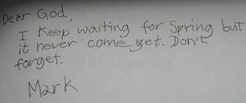 Children's letters to God. .. the shoes in church one