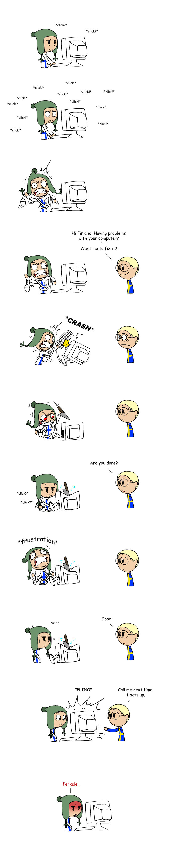 Computer Technition Computer Technition. Kudos to Scandinavia and the world satwcomic.com/computer-technician "Swedes are the stereotypical geeks of the North. "Perkele&q