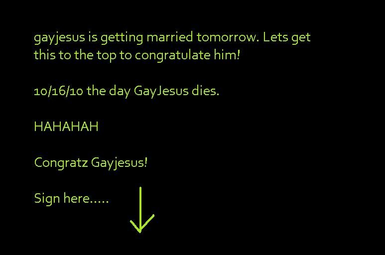 Congratz! Congratz!. Funnyjunk fanpage feel free to join it and congrat him here too!<br /> www.facebook.com/pages/Funny-Junk/271484863991. gayjesus is getting marr