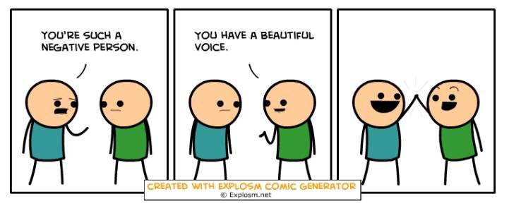 Cyanide and Happiness. Cyanide and Happiness just released this random comic generator and here are some I got that I quite liked. Enjoy! Link: .. Found one that actually makes sense