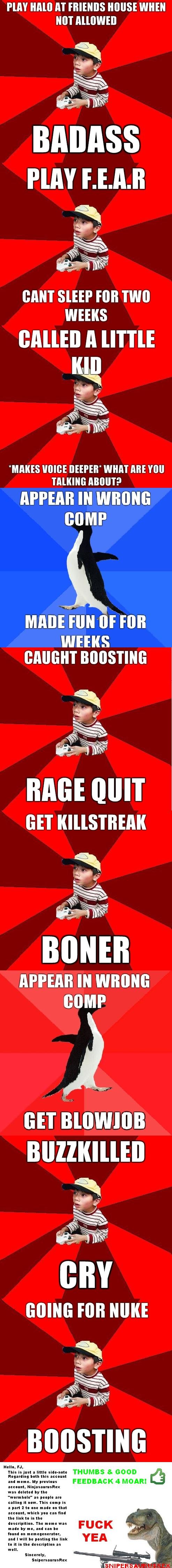 Gamer Kid Comp Part 2 Gamer Kid Comp Part 2. EDIT: Part 3 is now out and here: /funny_pictures/719081/Gamer+Kid+Comp+Part+3/<br /> Make Your Own:<br /> memegenerator.net/