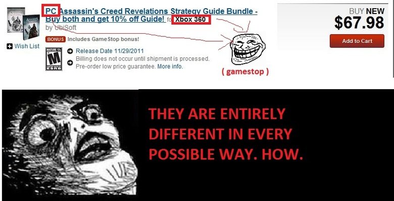 Gamestop Fail Gamestop Fail. its true. scroll down until you see this on this gamestop link. www.gamestop.com/browse/games/xbox-360?nav=28rp0,1385-ffff2418-5. l? W?.. Creed R
