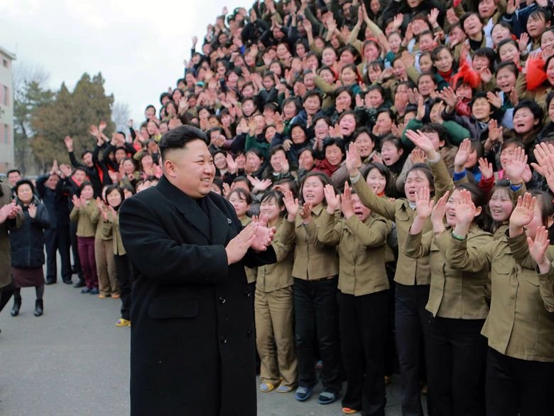 Glorious Admin Comp. Admin making fun of OP with all of his buff handsome friends. Admin delivers a New Year address in Pyongyang on Jan. 1 in this photo releas