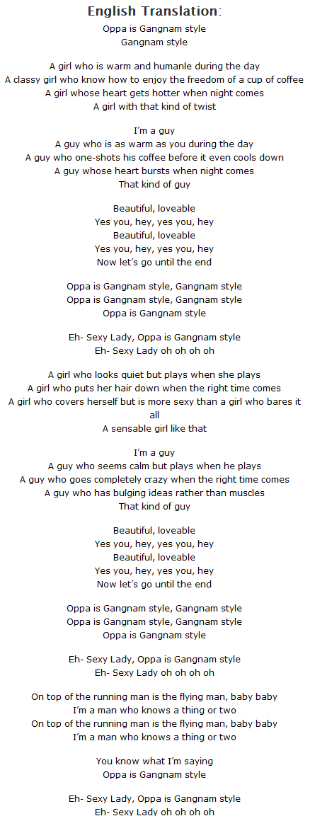 kinda late kinda late. not what i was expecting sorry for spelling errors - it is not mine i found it as the first link in google . English Translation: Mona is Gangnam st