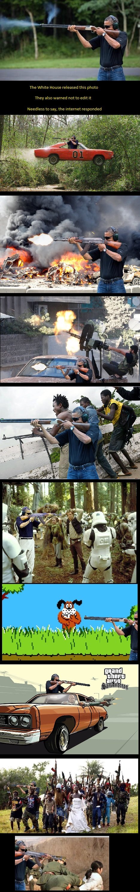 Obama's Gun Comp Obama's Gun Comp. I got a big kick out of a thread on /k/, and some anon made this comp, so kudos to him/her and all that contributed. In the comments I posted