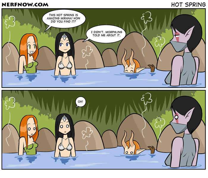 Oh, Morphling. You sly dog. Oh, Morphling. You sly dog.. Source/credit: www.nerfnow.com/comic/809 For those that don't get it Morphling from Dota 2 is more or less a creature made from wat