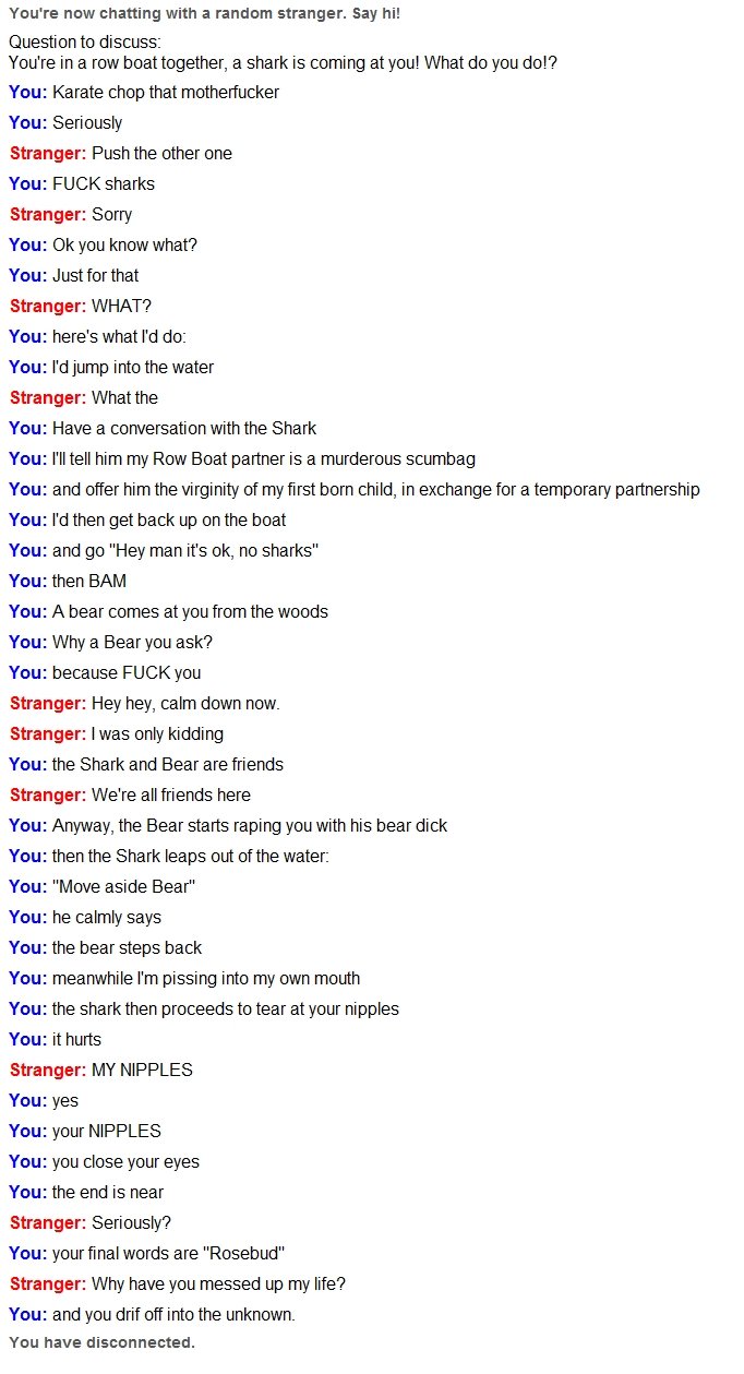 Omegle Spy 2 Omegle Spy 2. Don't forget to check out the sponsor: This is taken from a chat log by the way, so there isn't a fancy bubble for the Question! I'll be posting m
