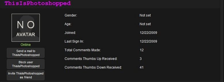 Sadly, This is NOT Photoshopped. Sadly, This is NOT Photoshopped.. Okay, we've all seen this guy around...<br /> He's basically the burden on funnyjunk.<br /> He managed to sign up