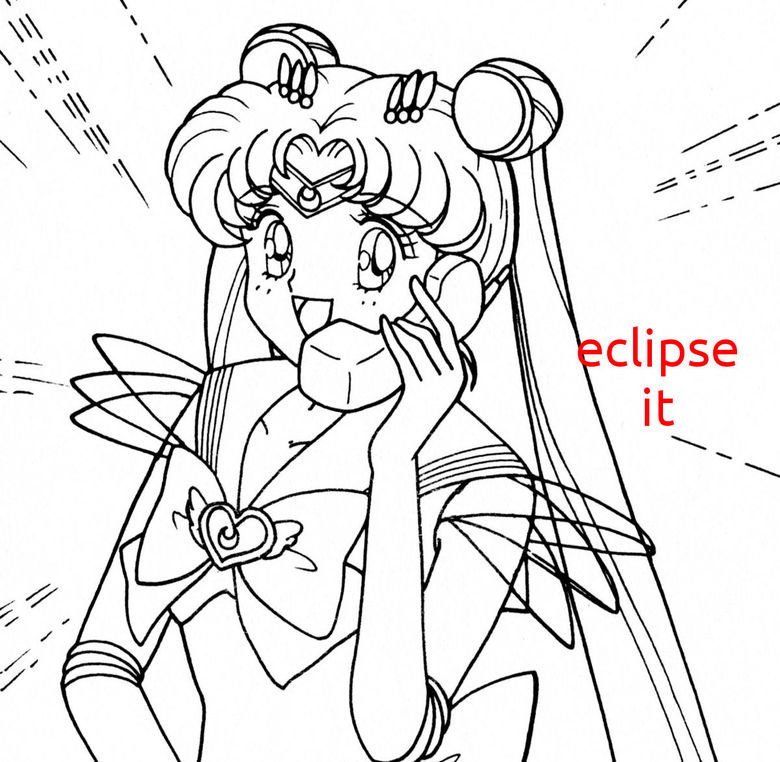 Sailor Moon. In time for tomorrows solar eclipse, can't wait to look at it so I don't have to see anymore admin stickies .