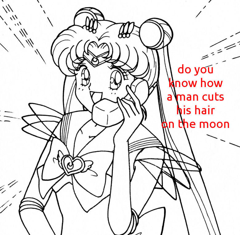 Sailor Moon. In time for tomorrows solar eclipse, can't wait to look at it so I don't have to see anymore admin stickies .