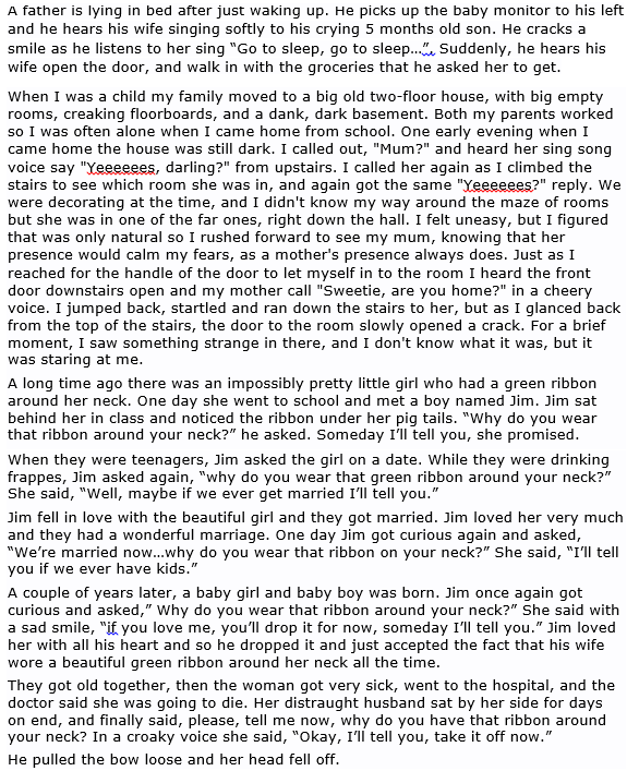 Short stories comp #2 Short stories comp #2. #1 /channel/morbid-channel/Short+story+comp/suquGfh/ You guys seemed to like the first one, also sorry if this is not as good. A father I