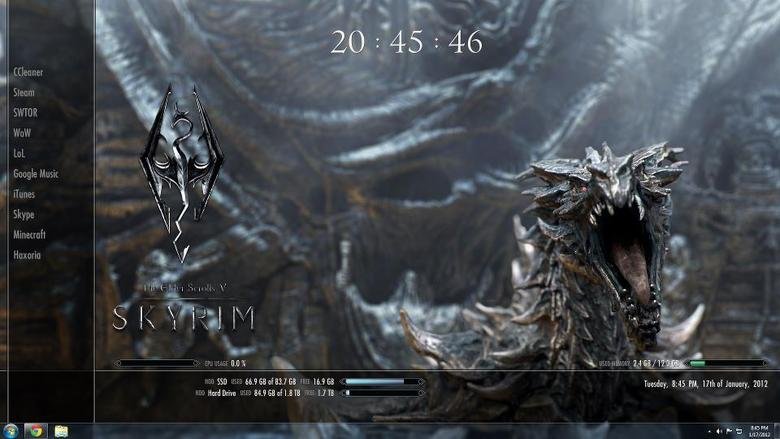 Skyrim Desktop (You'll shit brix) Skyrim Desktop (You'll shit brix). I DID NOT MAKE THIS, but it is my desktop. Will post link if enough people like it. http://axerron. deviantart. com/art/Skyri