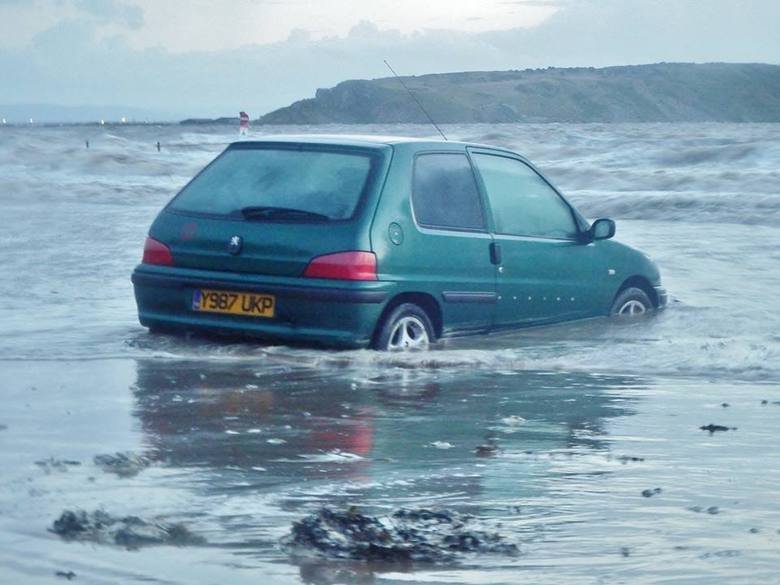 So I went to the beach yesterday. So me and my friend went to the beach at Weston Super-Mare not realising that it was the highest tide in 8 years. We came back