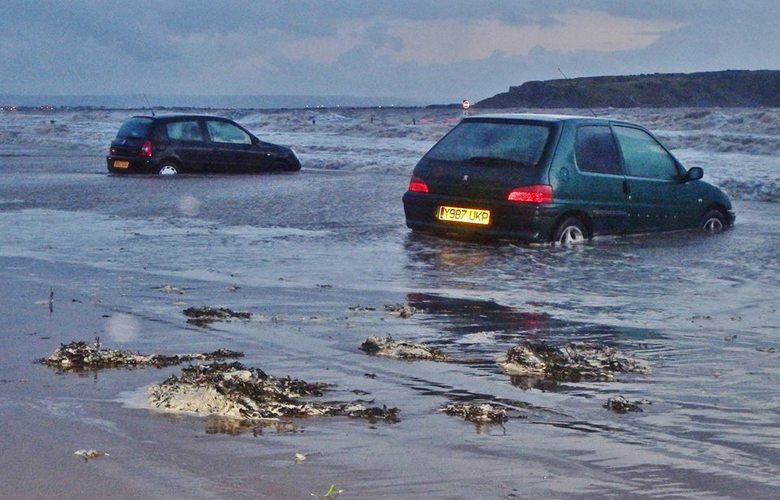 So I went to the beach yesterday. So me and my friend went to the beach at Weston Super-Mare not realising that it was the highest tide in 8 years. We came back