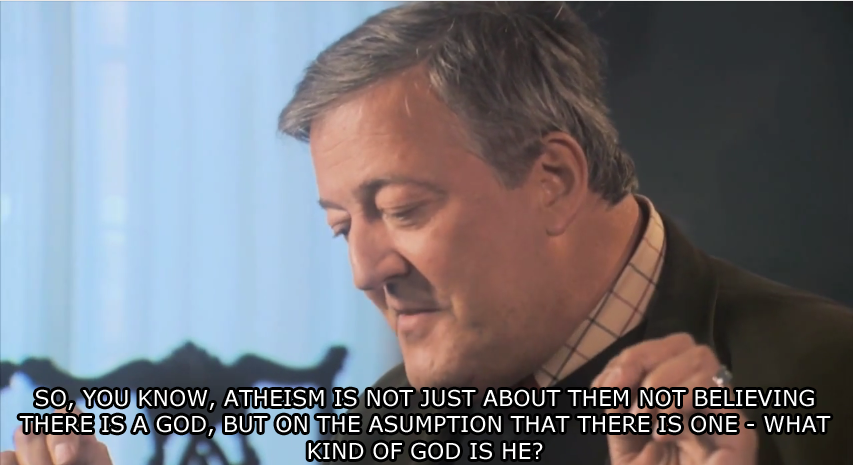 Stephen Fry ladies and gentlemen. . APPOSE WHAT OSCAR BE_ |: REVED IN v, fl),,! , HE DIED, IN OE YO’ UFE (idfc'. I'm a Christian, and I now know the reasoning behind Atheism. And all I have to say is..........Jesus.....
