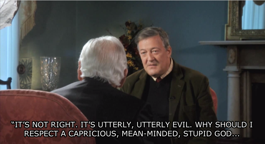 Stephen Fry ladies and gentlemen. . APPOSE WHAT OSCAR BE_ |: REVED IN v, fl),,! , HE DIED, IN OE YO’ UFE (idfc'. I'm a Christian, and I now know the reasoning behind Atheism. And all I have to say is..........Jesus.....
