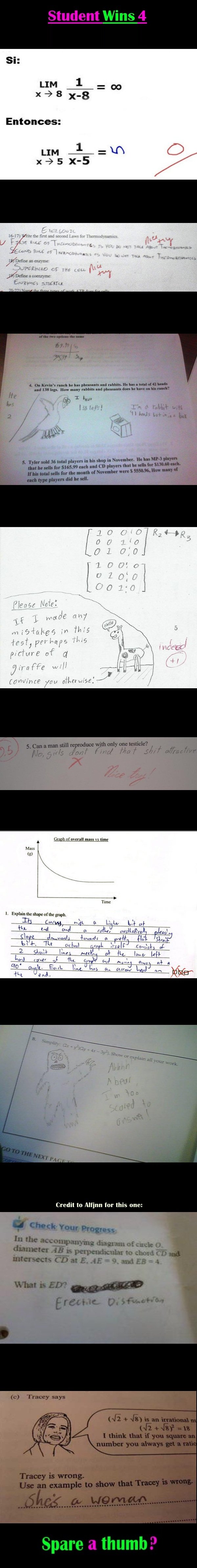 Student Wins 4 Student Wins 4. Again, I tried to avoid ones I have seen (except for the last one perhaps. Also, again, thank you so much for the reaction to the others Part6: