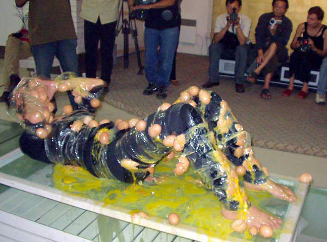 Weird Japan pt 2. A new meaning to 'egg on your face' src: the interweb part 1: /Weird+japan+pt+1/funny-pictures/5488090.. what even is happening to her belly button op why just why