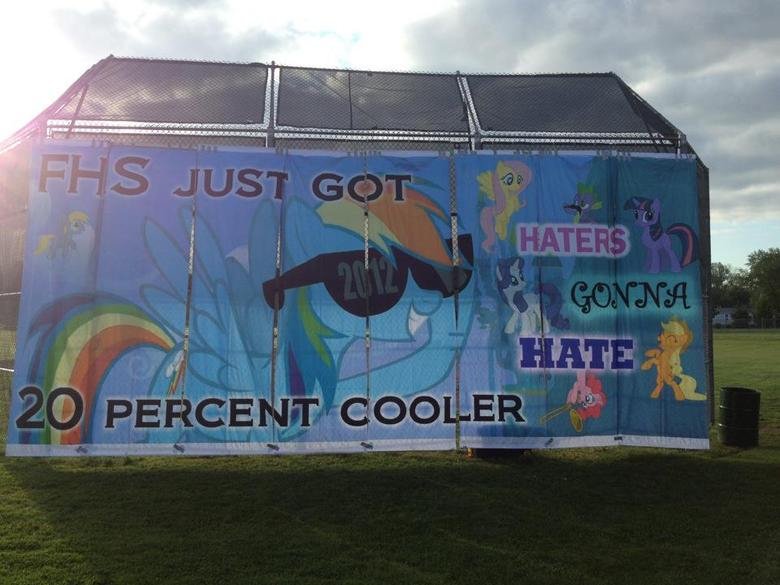 Welcome to Framingham High School. We have multiple baseball fields in front of our school. What we found on the backstop... Why is this not in pony time?