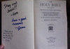 A signed copy of The Bible