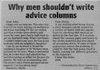 a mans advice