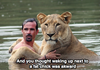A man and a lion