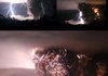 Awesome volcano lightning